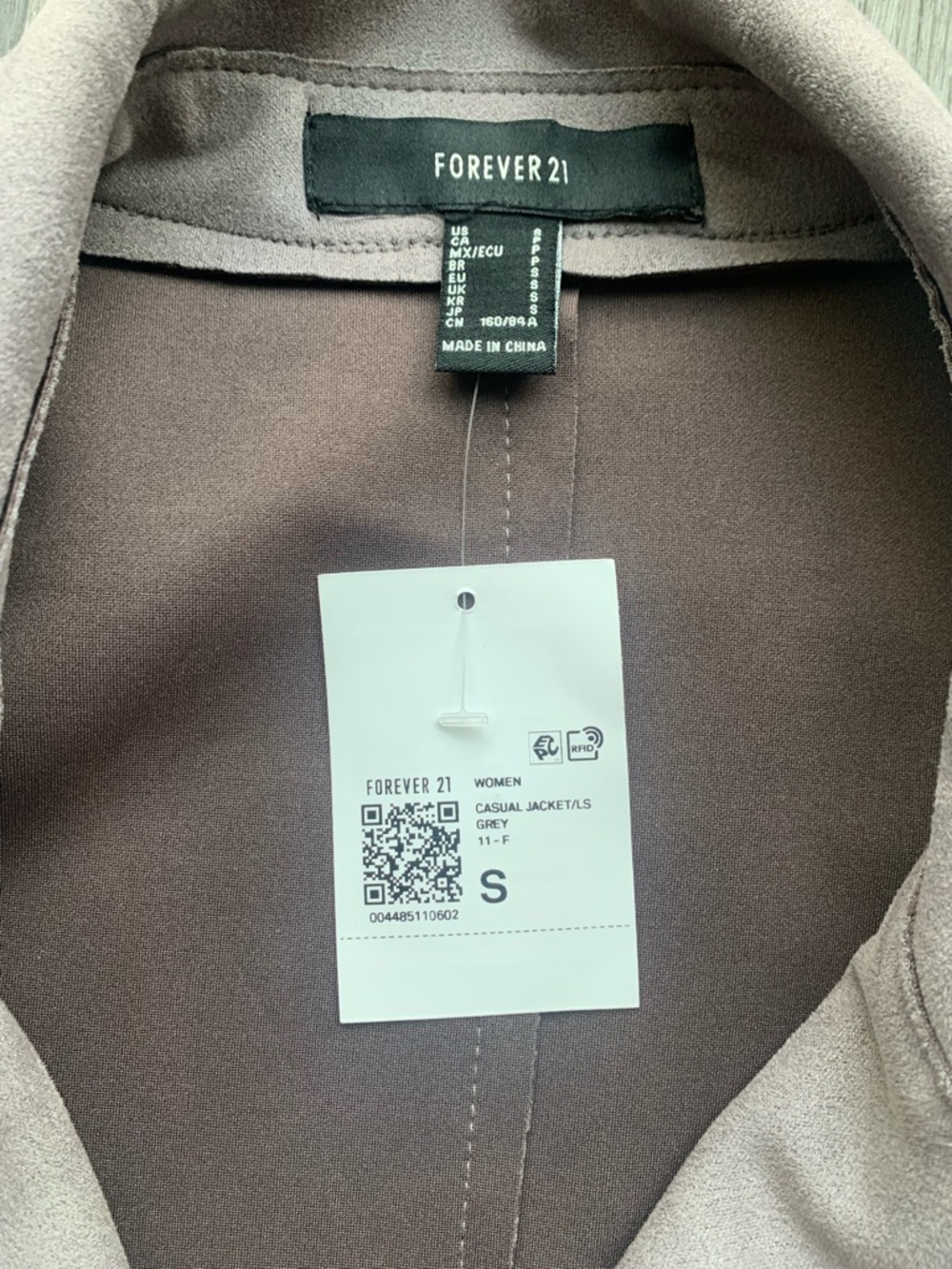 Forever 21 Grey Faux-Suede Casual Jacket - Picture 4 of 7